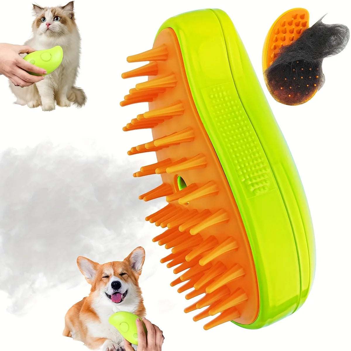 Cepillo de vapor 3 en 1 para gatos y perros