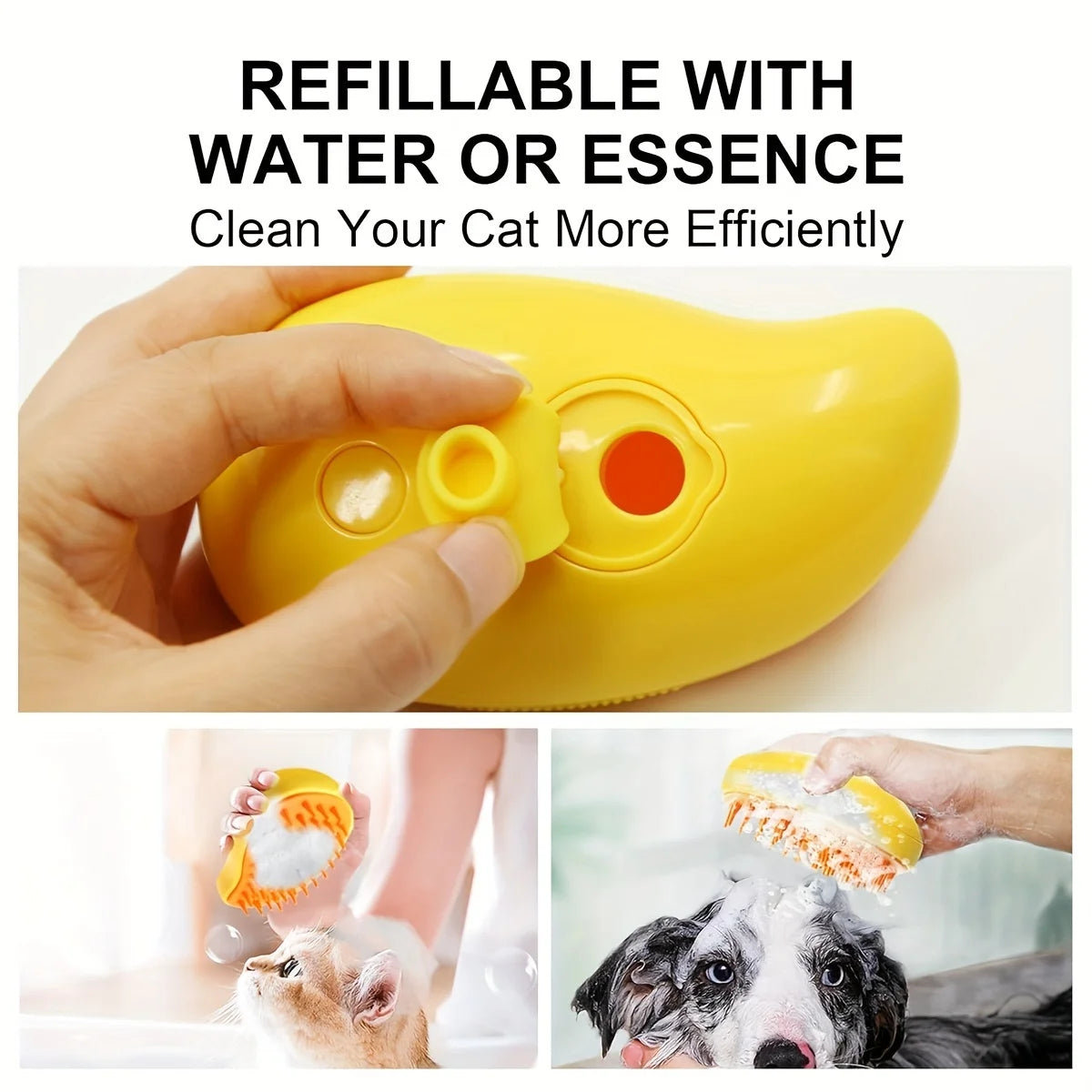 Cepillo de vapor 3 en 1 para gatos y perros
