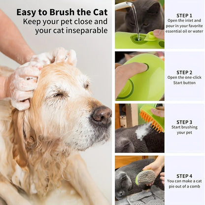 Cepillo de vapor 3 en 1 para gatos y perros