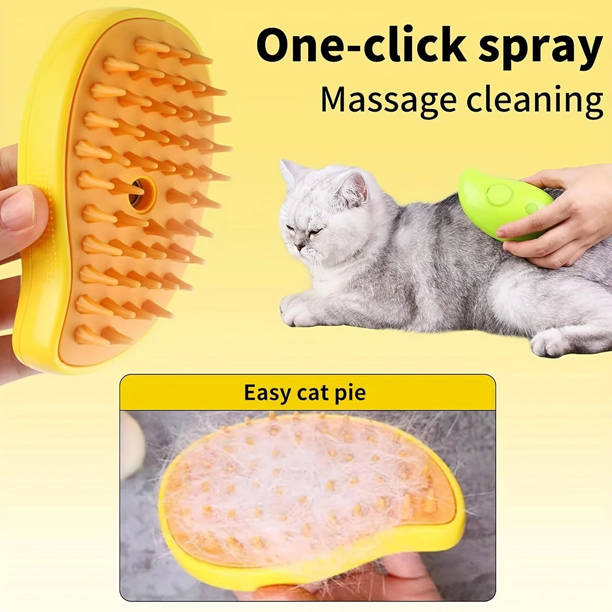 Cepillo de vapor 3 en 1 para gatos y perros