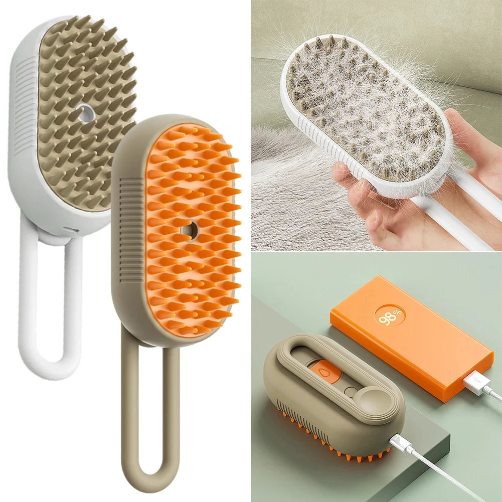 Cepillo de vapor 3 en 1 para gatos y perros